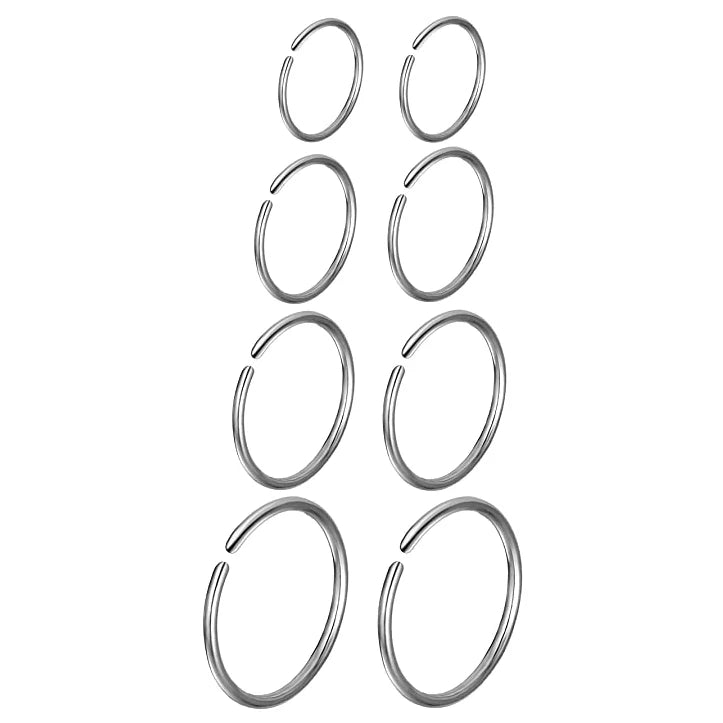 Trendy Multi-Size 316L Stainless Steel Earring Nose Rings Lip Daith Cartilage Helix Tragus Hoop Fashion Piercing Jewelry
