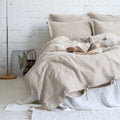 Wholesale Popular Ready to Ship Support Low MOQ Pure Linen Natural Tie Closer Duvet Cover Set with Pillowcases