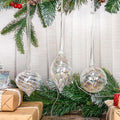 Christmas Home Glass Ornaments with UV Printing and Flocking Custom Gradient Icicle Design