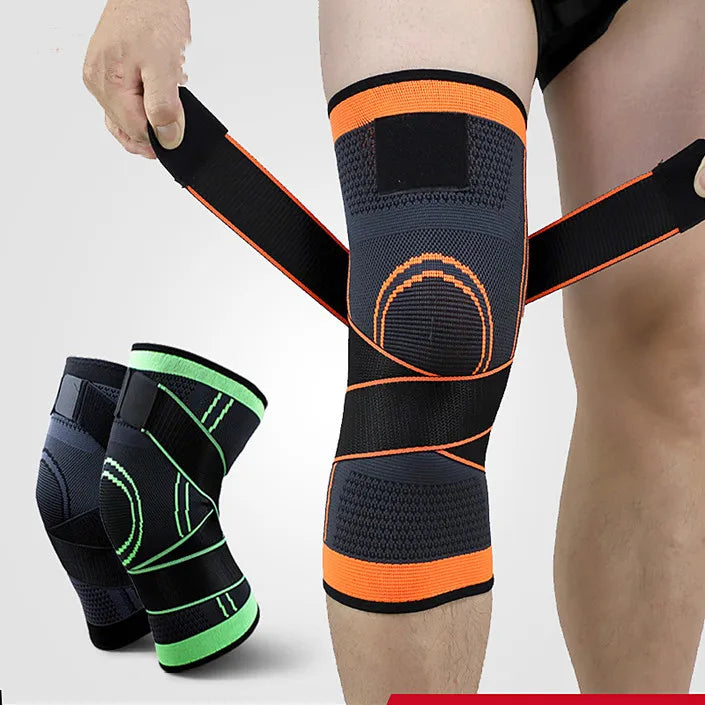 Wholesale 3D Knitted Elastic Knee Support Sleeve Compression Sports Knee Brace with Belt