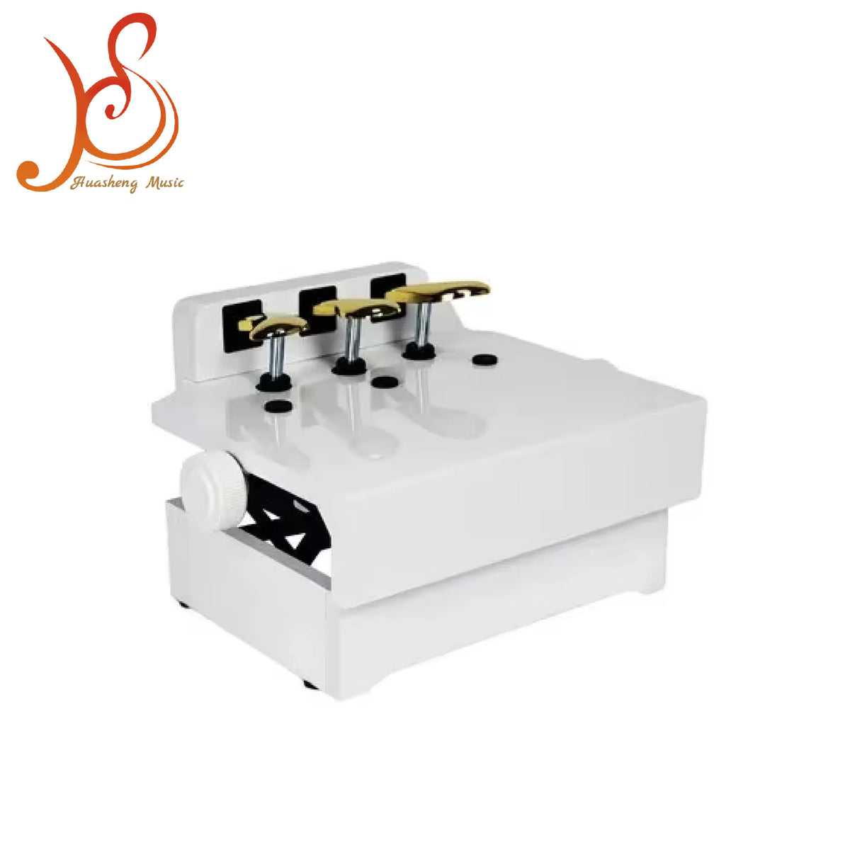 HUASHENG Advanced Children's White Electronic Piano Riser Chair Footstool Section Height Adjustable Upright 3 Pedals for 4-13