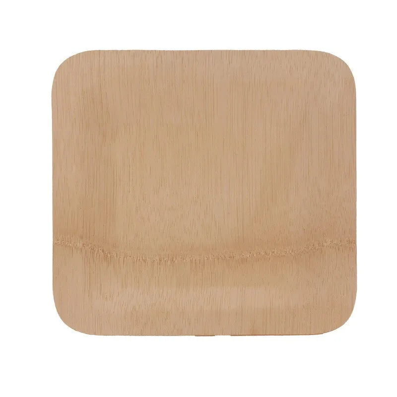 Bamboo Children's Cutlery Dinnerware Set Disposable Degradable Tableware Including Plate Round/Square Shape for Household Use