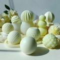 J6-30 DIY 3D Pear Rhombus Sphere Geometric Plaster Soap Candle Mould Handmade Silicone Candle Mold
