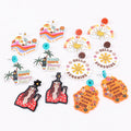 Enthusiastic and Lively 2024 Acrylic Earrings Coconut Sun Flower Sand Beach Hawaiian Girl Trendy Women's Heart Drop Earrings FS