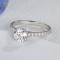 IGI 18K Solid Gold Wedding Promise Jewelry Women Halo Round Cut 1.0ct LAB Grown Diamond Engagement Ring Iced Out Diamond