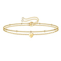 European American Initial Bracelet Summer Beach Heart Letter Pendant Brace Fashion Gold Plated 26 Letter Bracelet Anklet