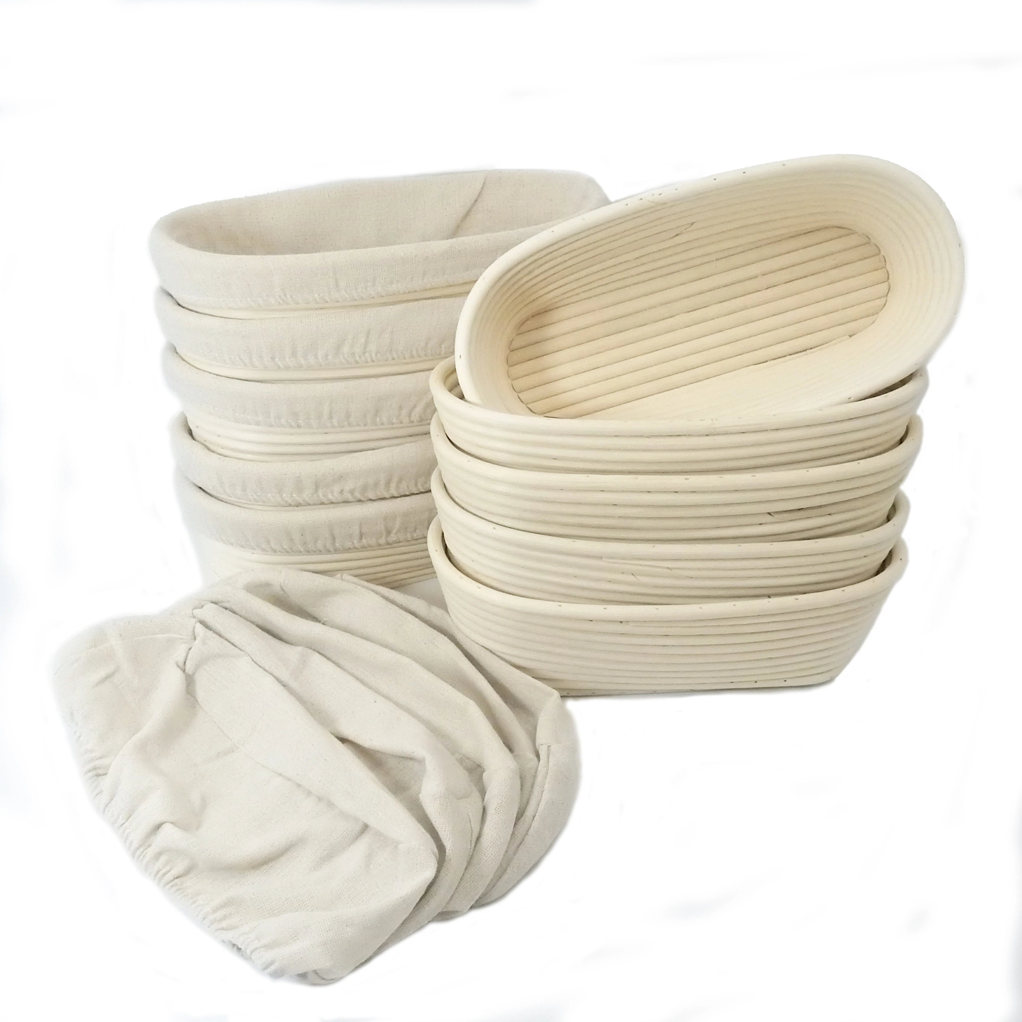 Wholesale Handmade Round Fermentation Dough Bannetons Customized Rattan 10inch Oval Proofing Basket Sets