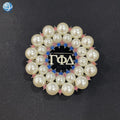 White Pearls GPD Greek Letter Pins Sorority Rhinestone Gamma Phi Delta Brooches 1943 Greek Sorority Lapel Pins Graduation Gift