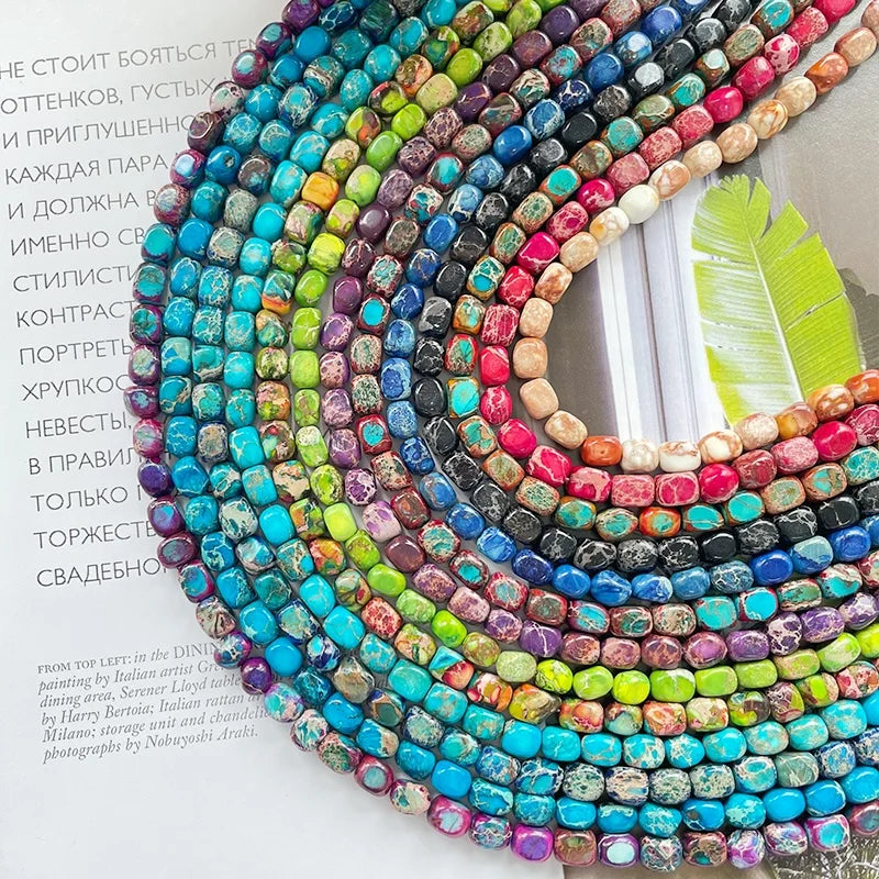 5*7MM Irregular Colorful Imperial Jasper Stone Beads Healing Gemstone for Jewelry Bracelet Necklace Making