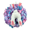 Nefe Easter Wreath PVC+Cloth Material Spring Wedding Cartoon Bunny Shape Ornaments with Cross Garland Home Decor