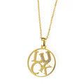 Wholesale Fashion Women's Necklace with LUCK Letter Pendant Trendy Stainless Steel Chains Gold Plated Ready to Ship