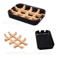 No Plastic Natural Bamboo Wooden White Black Shampoo Soap bar Saver Dish Box with Draining Bathroom Tray