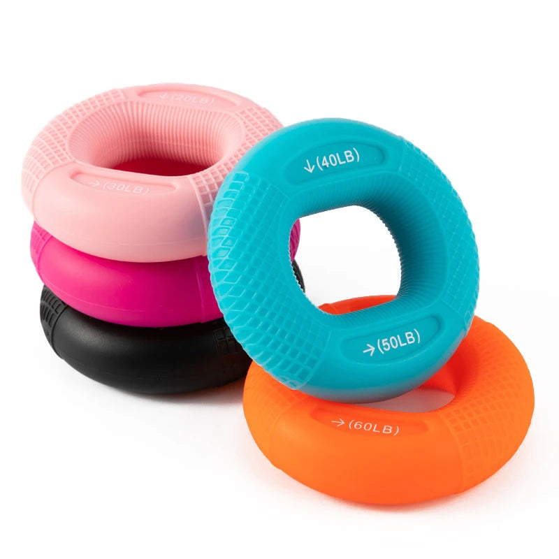 Hand Exercise Ring Hand Grip Strengthener Finger Exerciser Silicone Grip Dual Strength Trainer for Senior & Arthritis