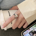 Vianrla S925 Sterling Silver  Big Blank Sharp Silver Open Adjustable Ring for Free Logo