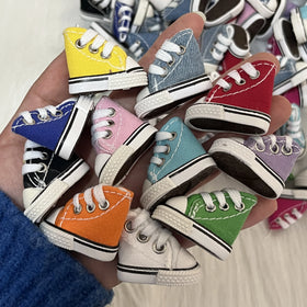 HOT RTS Mini 3.5CM Canvas Small Shoes Salon Doll Cloth Couple Key Chain Shoe Factory Sale Shoes Model