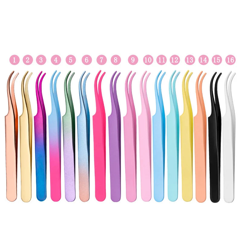 Wholesale Professional Eyelash Tweezers Custom Makeup Tools DIY Lashes Tweezers