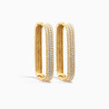 CANNER New Fashion Big Size 18k Gold Plated Cubic Zirconia Chunky Brass Geometric Square Huggie Hoop Earrings for Women