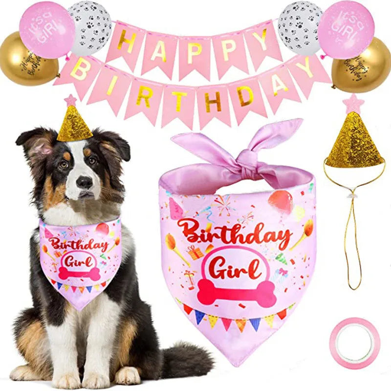 Pet Birthday Party Supplies Dog Birthday Decoration Set