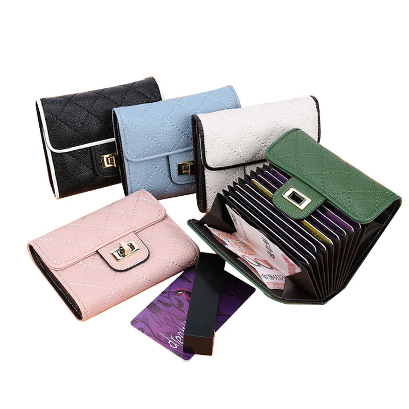 2026 Wholesale Leather Wallet Card Holder Large Size Hasp Customize Credit Card Holder for Women