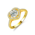 Custom D Color VVS 1Carat Moissanite 925 Sterling Silver Ring 18K White Gold Plated Heart Fine Jewelry