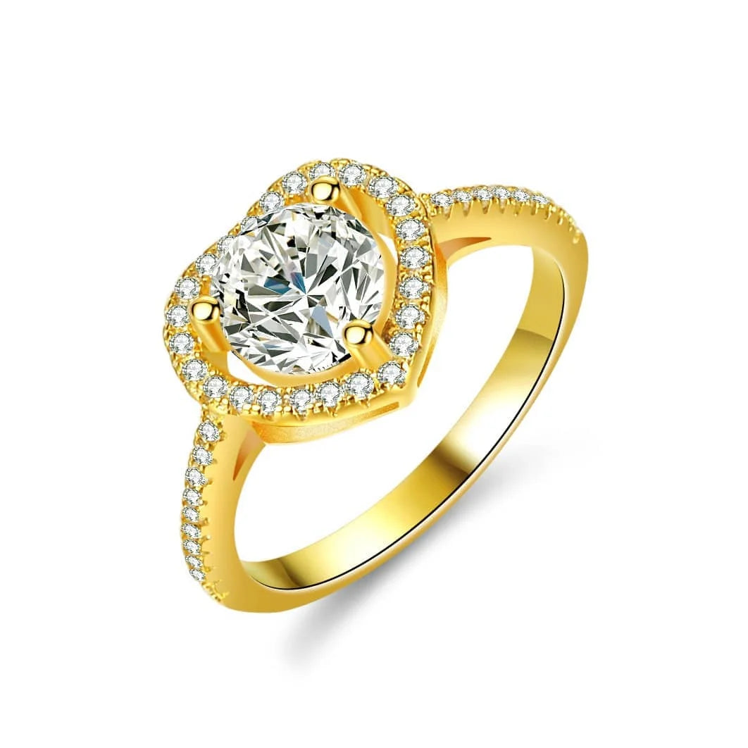 Custom D Color VVS 1Carat Moissanite 925 Sterling Silver Ring 18K White Gold Plated Heart Fine Jewelry
