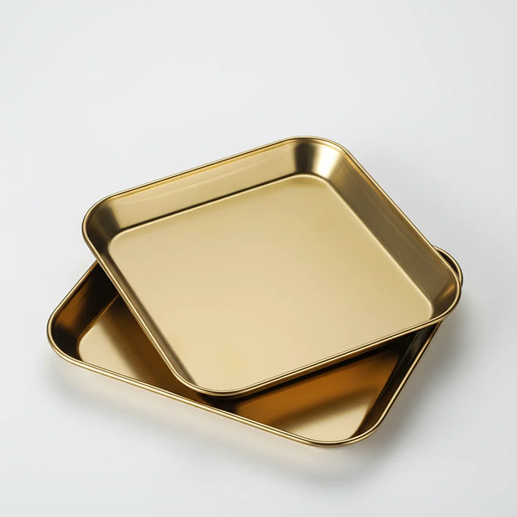 304 Stainless Steel Durable  Modern Customized Tableware Metal Rectangle Plate Korea Barbecue Serving Tray Sushi Dishes