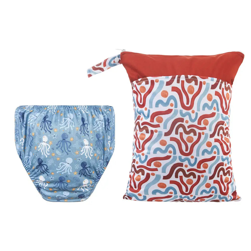 Happy Flute 30*40 cm Washable Reusable Print PUL Material Outdoor Storage Bag with Two Pockets for Mothers