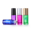 5ml Rosy Green Blue Eye Cream Glass Roller  Bottle 5ml Mini Empty Essential Oil Roll on Perfume Bottle