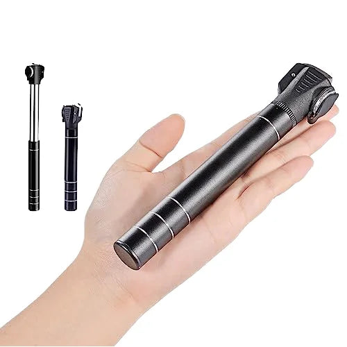 Portable Double Action Aluminium Hand Pump Mini Bicycle Presta Schrader Valve Adapter Capabilities