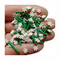 Christmas Nail Accessory Polymer Clay White Snowflake Green Candy Slice Sprinkle 500g for Party DIY Craft