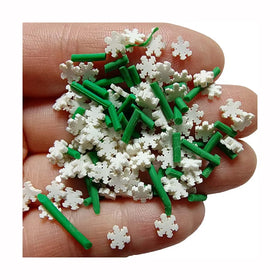 Christmas Nail Accessory Polymer Clay White Snowflake Green Candy Slice Sprinkle 500g for Party DIY Craft