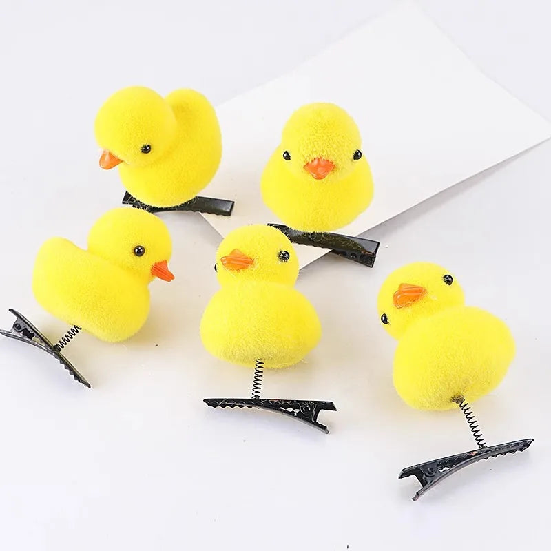 Wholesale Lovely Yellow Duck Hairclip Mini Chicks Hairpin Children's Christmas Style Resin Hairclip Hot Selling