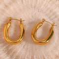 Dreamshow Minimalist 18K Gold Plated O Shape Hoop Earring Stainless Steel Tarnish Free Jewelry for Women