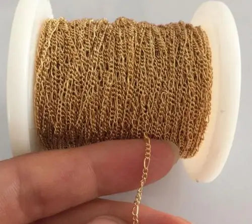 14K Gold Filled Chain for Jewelry Making DIY Jewelry Golden 1.50mm 1m/Bag 900635