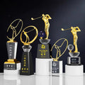 MH-NJ00768 Trophies Manufacturer Customized Trophy Sports Golf Awards Blank Plaque Glass Trophy Cup Crystal Golf Awards
