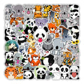 50Pcs Panda Tiger Sloth Cute Animal Pet Cartoon Sticker Children Kids Gifts Toy Funny Diy Paper Luggage Laptop Stickers Set