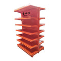 Customizable Double-Sided Gondola Shelf with Orange Backboard Heavy Duty Supermarket Rack with Logo Factory Direct