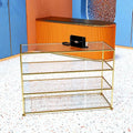 New High Quality Shoes Display Shelves Shop Shiny Gold Product Display Shelves Three Layers for Retail Store