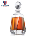 Modern 20oz Twisted Crystal Decanter for Whiskey Bourbon Brandy & Liquor Transparent Glass