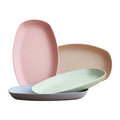 Household Japanese-style Wheat Oval Plate Hotel Restaurant Nordic Style Plastic Square Long Plate