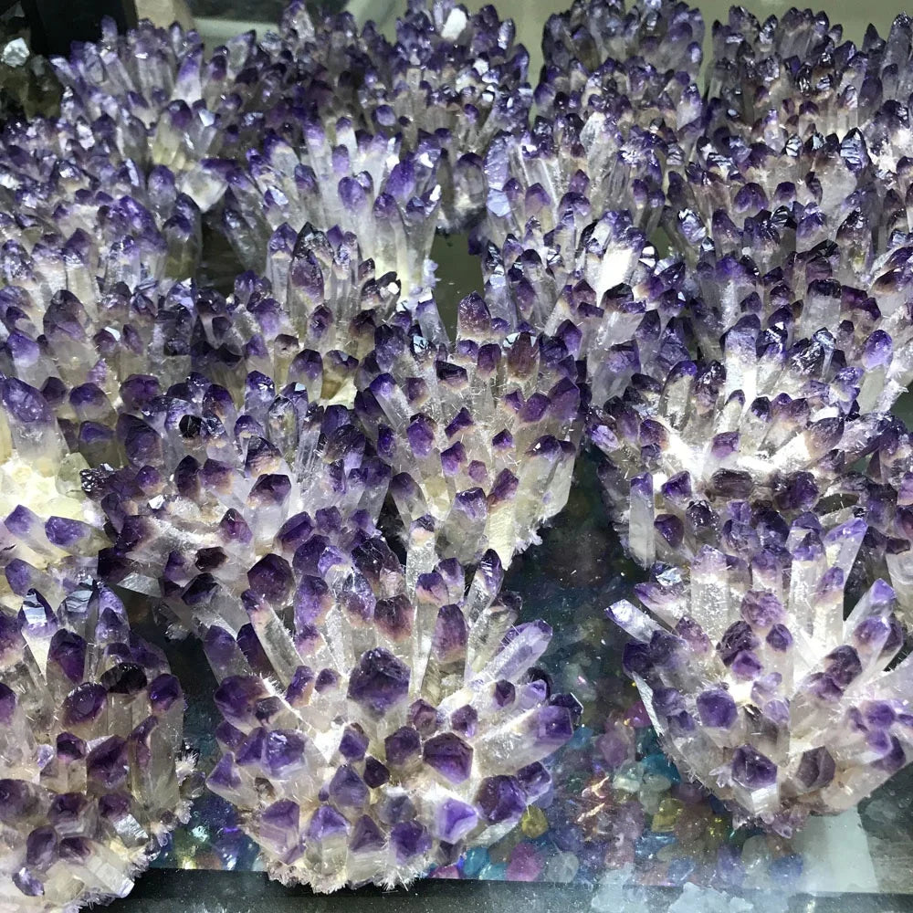 Wholesale Natural Stone Energy Stone Purple Ghost Crystal Amethyst Quartz Cluster for Healing