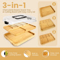 Bamboo Charcuterie Board Build-a-Board Cutting Board with Compartments and Clear Locking Lid Bamboo Snack Food Tray