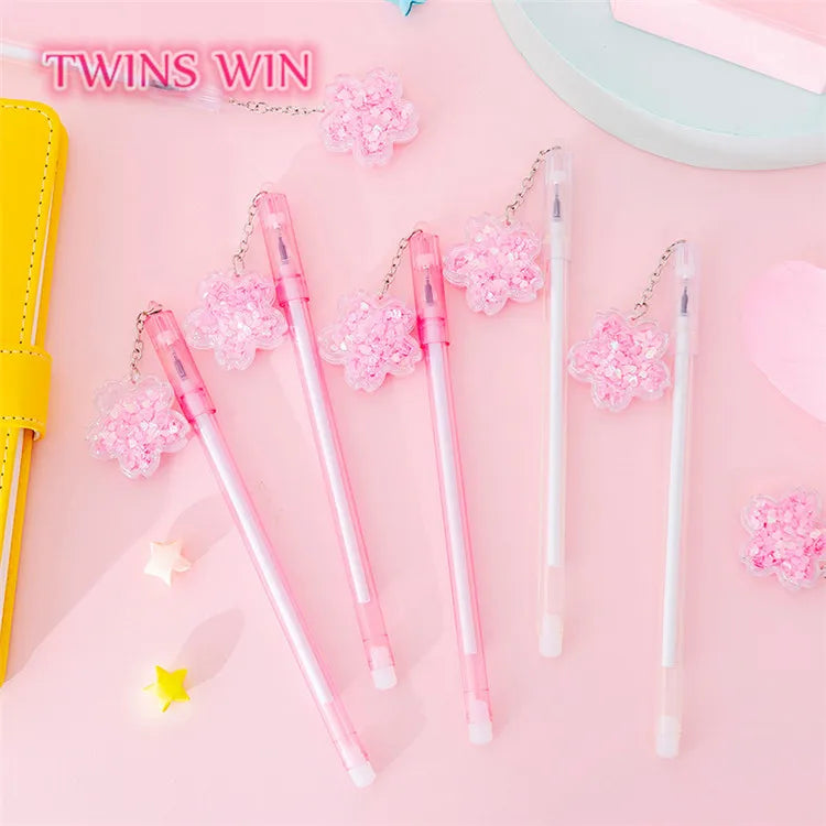 Factory Direct Sales Girl's Favorite Sakura Gel Ink Pen Pink Flower 0.38mm Gel Pen for School Stationary 2551