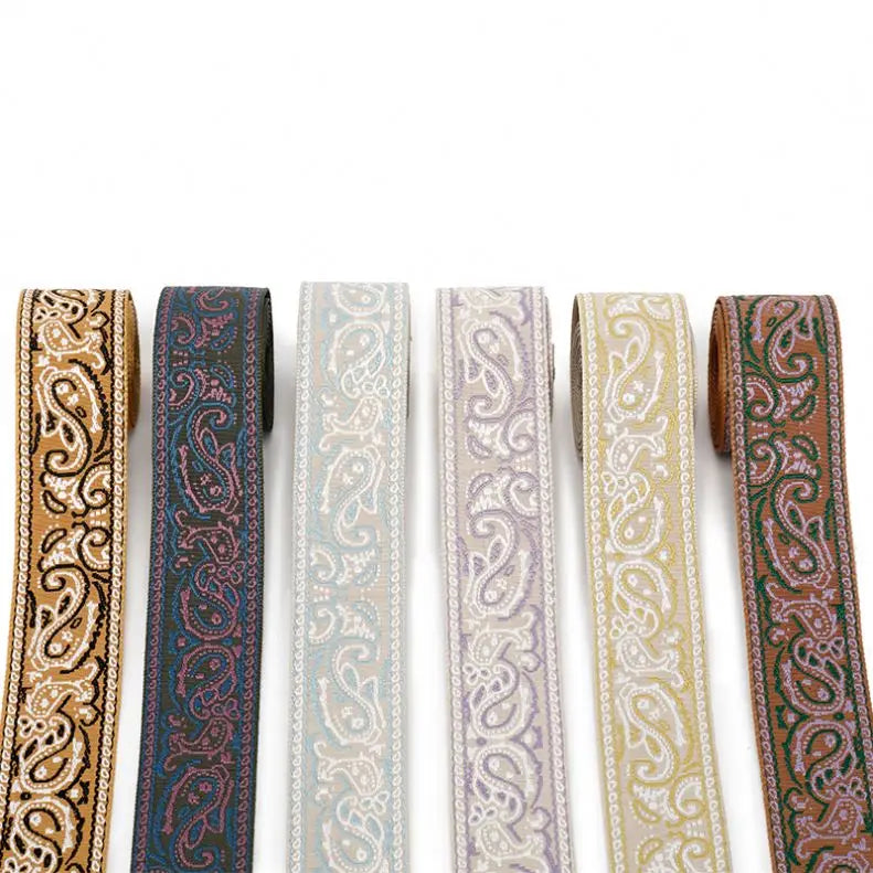 Hot Sale 50mm  Web Band Polyester Jacquard Guitar Strap Clothing Ribbon  National Wind Instrument Ribbon