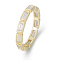 Fashion Jewelry 925 Sterling Silver Ring Rectangular Zircon square Diamond Gold Plated Couple Rings Engagement Wedding Rings