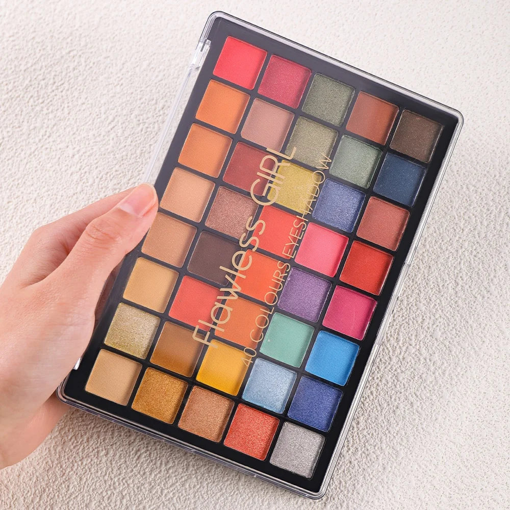 40 Color Shimmer Matte Highlight Eyeshadow Palette Non-Smudge Stage Makeup Gift Set Glitter Powder Wholesale