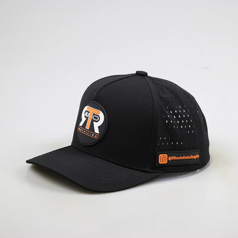 Custom Logo 5-Panel Quick Dry Laser Perforated Waterproof Terry Hat Sporty Style with Fruit Pattern and Laser Cut Hole