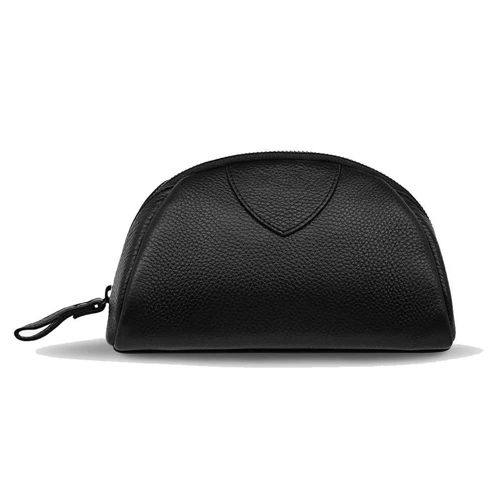 Custom Portable Hanging Genuine Leather Cosmetic Bag Travel Makeup Bags Organizer with Zipper Closure Toiletry Bags for Women