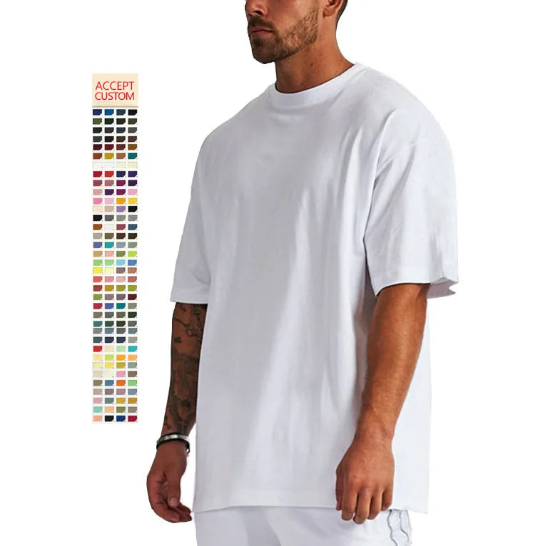 Custom Knitted 100% Cotton Plain Black White Classic Short Sleeved Breathable Eco-Friendly High Quality Men's T-Shirt