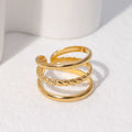 Wholesale Jewelry Women Ring Trendy Adjustable Open Gold Plated Stainless Steel Rings